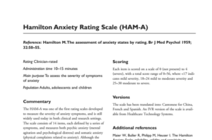 Hamilton Anxiety Rating Scale/Hamilton Anxiety Rating Scale (HAM-A)